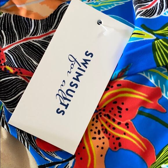 SWIMSUITS FOR ALL Blue Hawaiian foldover brief - Picture 8 of 8